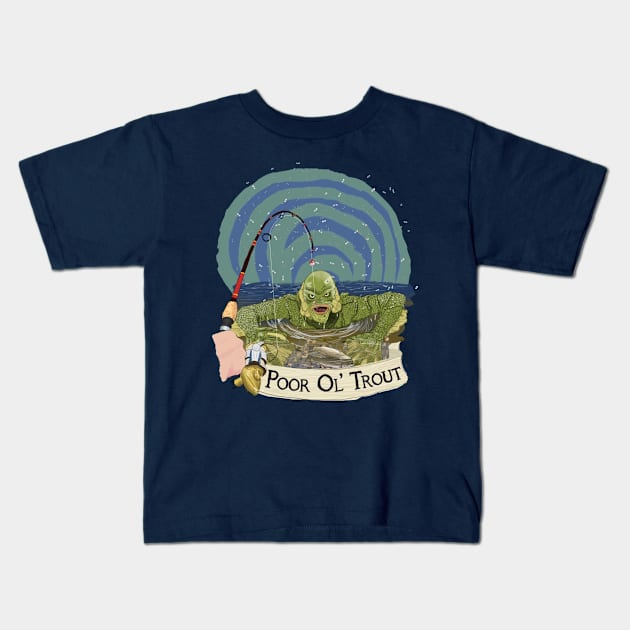 Poor Ol'Trout Kids T-Shirt by KyleCallahanPhotography